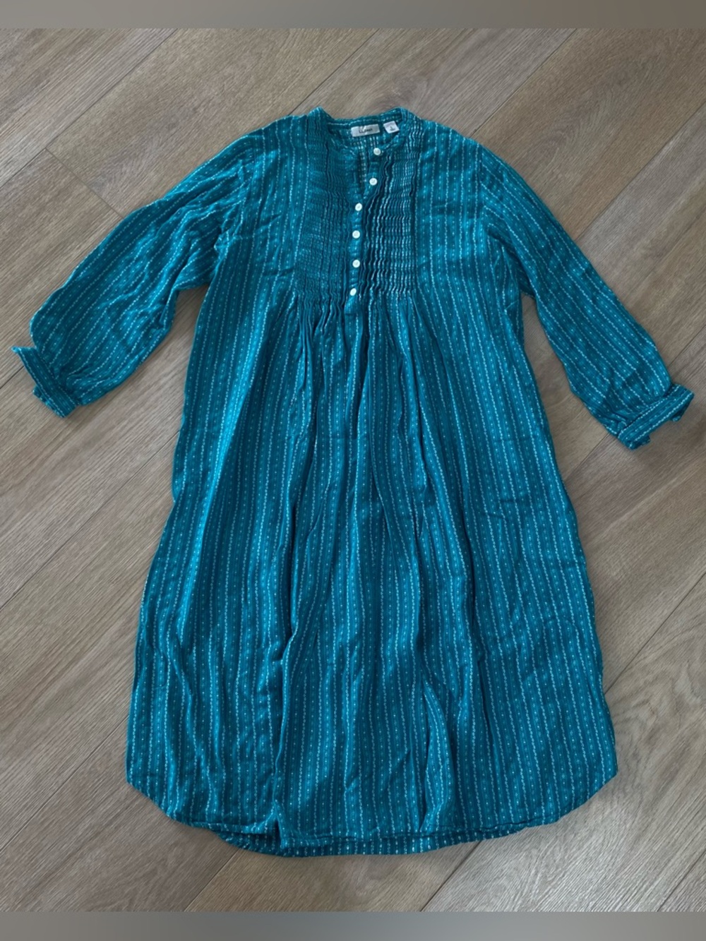 L.L. Bean Teal Dobby Cotton Nightgown